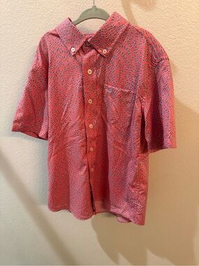 Kid’s Red Short-Sleeve Button-Up Shirt